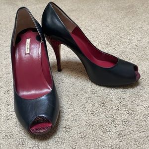 Black and red heels